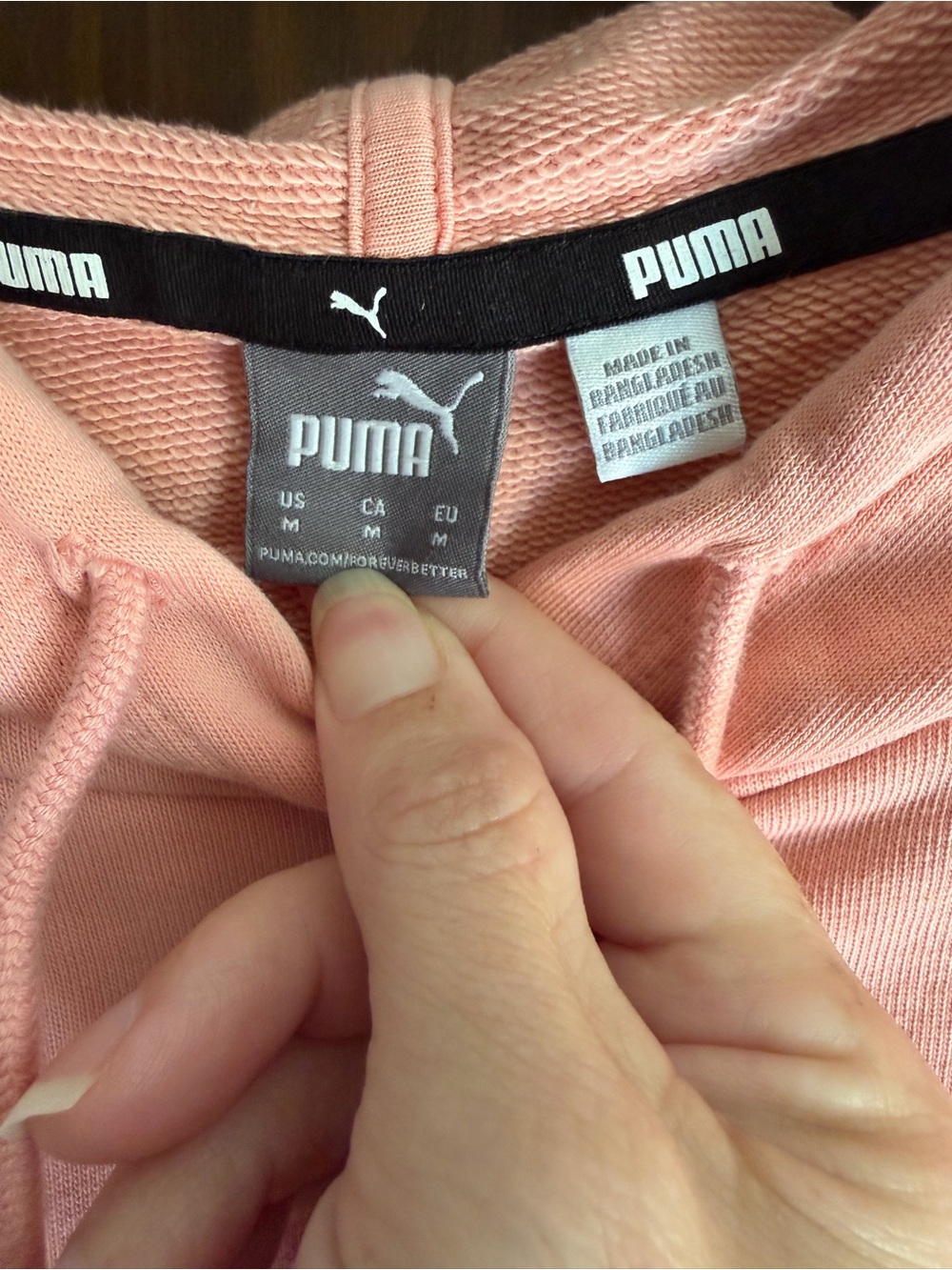 Puma Women's Light Pink Cropped Hoodie with White Logo - Picture 3 of 5